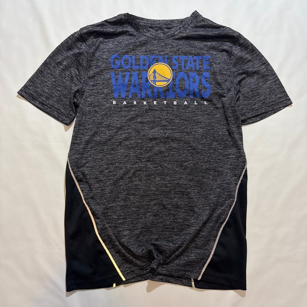NBA Golden State Warriors T-Shirt Men Medium Gray Black Space Dye Performance